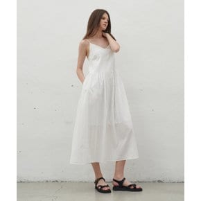 SLEEVELESS TIERED DRESS_WHITE