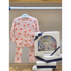 !![가을 겨울  출산 백일 2종 선물 세트]!! 티노 딸랑이 세트* (6PCS)//베리 슬림 내의*AXC103P9(핑크)