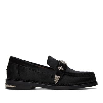 TOGA VIRILIS 토가 비릴리스 SSENSE 익스클루시브 블랙 퍼 로퍼 FTVRMJ82609021 PONY BLACK