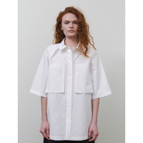 POCKET HALF SLEEVE SHIRT - WHITE