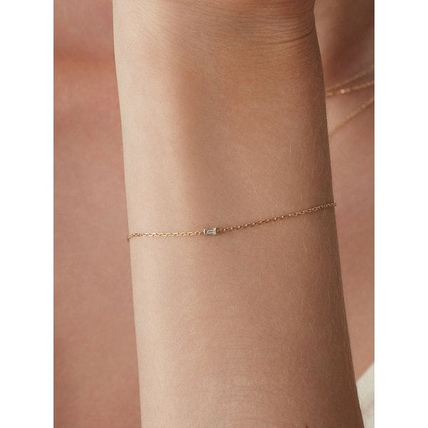 14k 바게트 다이아몬드 리니어 팔찌 (14k골드) LCB07