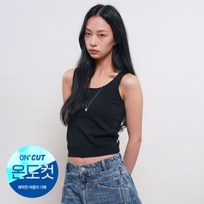 WOMAN 온도컷 U넥 니트 슬리브리스 [BLACK] / GF2LKP537