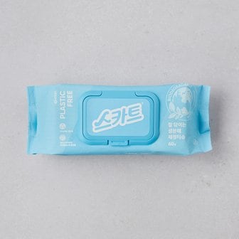 스카트 잘닦이는 생분해 세정티슈 60매