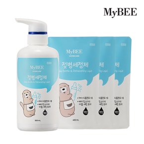 젖병세정제 용기(500ml)+리필(400ml)X3팩_액상형