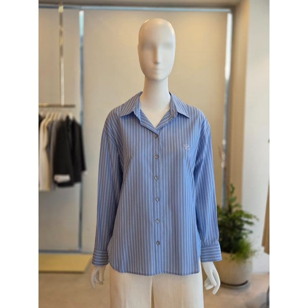 [여주점] [더 아이잗] 여성 루즈핏 로고 자수 셔츠 블라우스(IS3M0BL701)