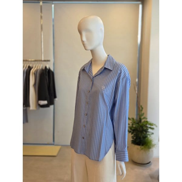 [여주점] [더 아이잗] 여성 루즈핏 로고 자수 셔츠 블라우스(IS3M0BL701)