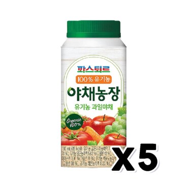  파스퇴르 유기농 야채농장 과일야채 주스 190ml x 5개