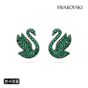 [본사정품/쇼핑백증정] Iconic Swan 그린 로즈골드 스터드 귀걸이 5650063