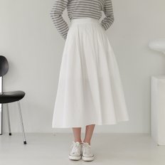 SHIRRING LONG SKIRT_WHITE