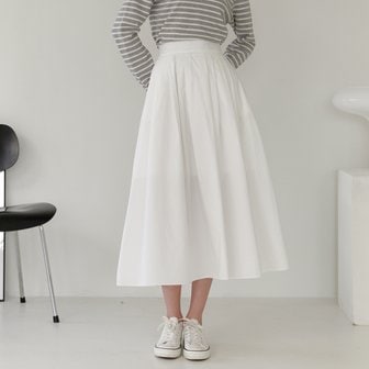 YUPPE SHIRRING LONG SKIRT_WHITE