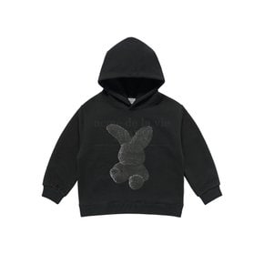 KIDS FUZZY RABBIT HOODIE BLACK 키즈후드 퍼지레빗 블랙