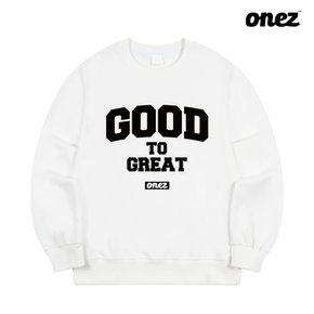 원즈 OZ 기모 맨투맨 GOOD TO GREAT (OZ160) 화이트