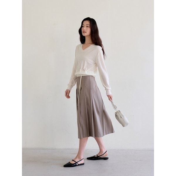Classic Pleated Midi Skirt_4 Color
