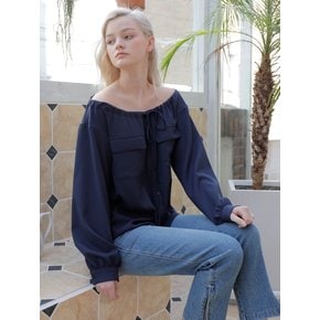 STRING OFF SHOULDER BLOUSE_NAVY