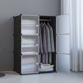 DIY 복합 선반수납장 4칸 75x111cm / 조립식 옷장