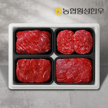 농협횡성한우 [냉동][농협횡성한우] 1등급 하누리정육세트 2호 2.0kg (국거리1팩+산적1팩+불고기1팩+장조림1팩) /팩당500g