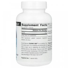 소스내추럴스, 타우린 1000™, 1X000 mg, 60캡슐
