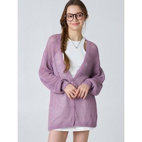 Summer Linen Mesh Cardigan_Lvenda Pink