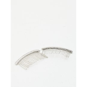 Art Deco Square Jewel Comb Hairclip_Silver