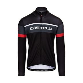 독일 카스텔리 져지 CASTELLI Mens Passista Jersey Sweatshirt Light 블랙/dark greyred 143871