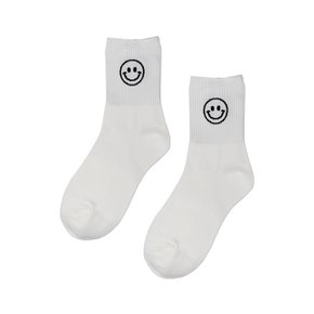 [3켤레 1SET]  SMILE MIDDLE SOCKS_WHITE