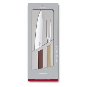 VICTORINOX 2 6.9096.21G (빅토리 녹스) 카빙 세트 멀티 컬러 개 세트 스위스 모던 쇠고기 칼