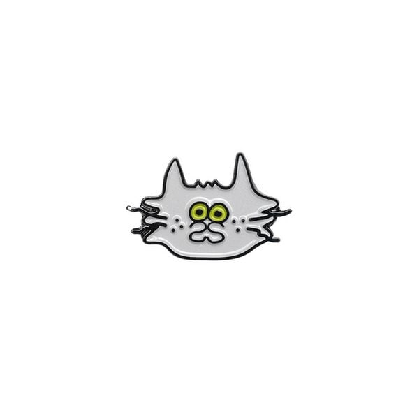 OOSS 레이지캣 캐릭터 메탈 뱃지 그레이