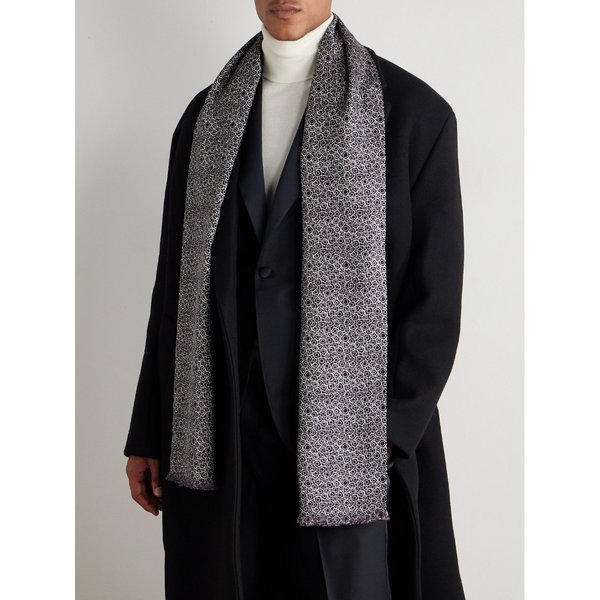 샤르베 프린트 실크 보일 스카프 46376663162965297