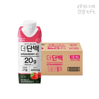 빙그레 tft 더단백 프로틴 드링크 딸기(250ml*18개)