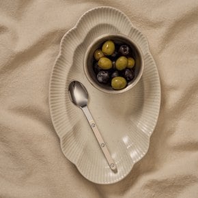 스텐 304 셀레스트 벨루어 커트러리 디저트 스푼 웜 아이보리