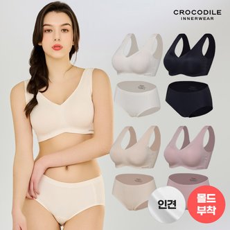 크로커다일 인견 크레오라 몰드부착 감탄브라+팬티 8종 풀세트 CD066R_00