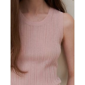 TENCEL SLEEVELESS KNIT TOP_PINK