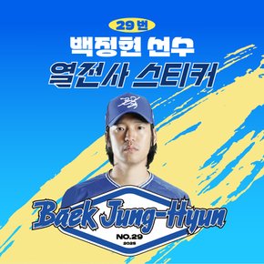 백정현 선수 유니폼 마킹지 열스티커 패브릭 의류 커스텀 프로야구 굿즈