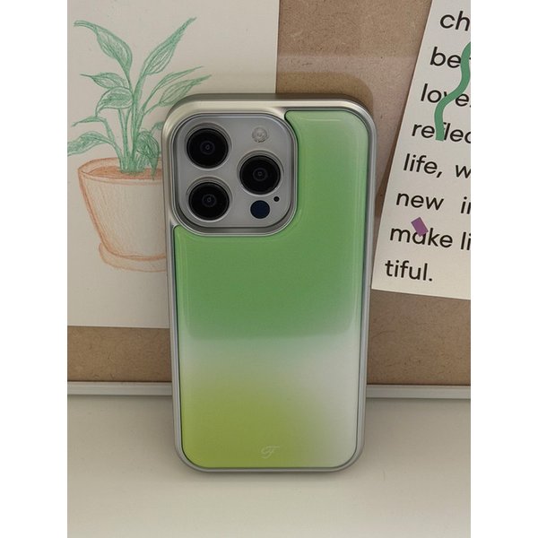 실버 에폭시 범퍼 폰케이스 - blush(green)