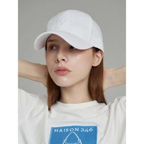 WOMEN SIGNITURE BIGLOGO OVERFIT BALLCAP WHITE