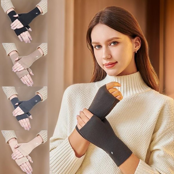 [옷자락] 여자 겨울 운전용 보온 반 라이딩 장갑