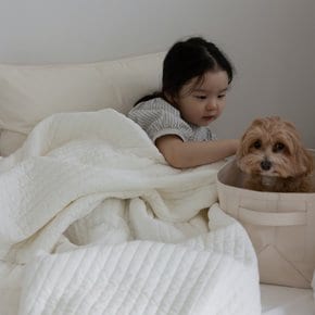 멜로프 모달 반응성 양면 이불 겸 패드 - 밀크화이트