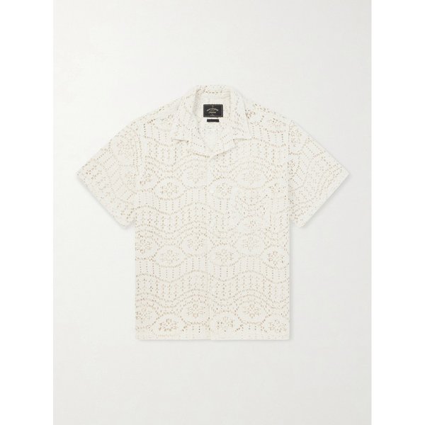 포르투기스 플란넬 캠프 칼라 크로셰 코튼 블렌드 셔츠 46376663163010599