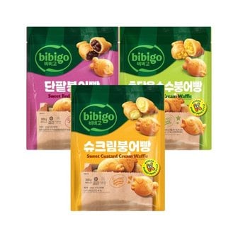 CJ제일제당 비비고 붕어빵 300g 단팥 1개+슈크림 1개+초당옥수수 1개