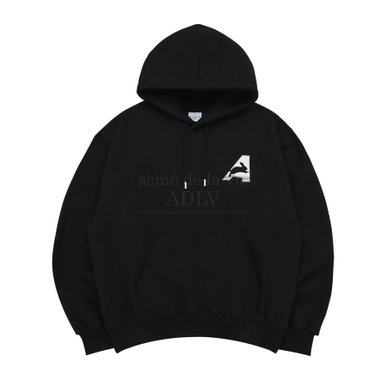 BIG A LOGO RABBIT HOODIE BLACK-빅A레빗