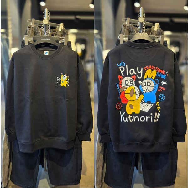 [시흥점] 윷놀이 세미오버핏 맨투맨(남여공용)/JGZZ22913BK