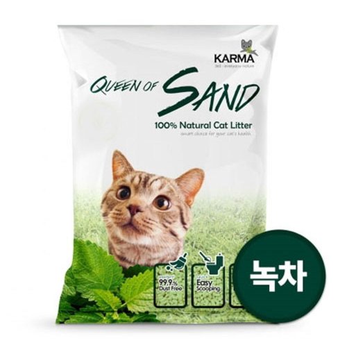  퀸오브샌드 두부모래 3kg-(녹차향)  상품이미지 1