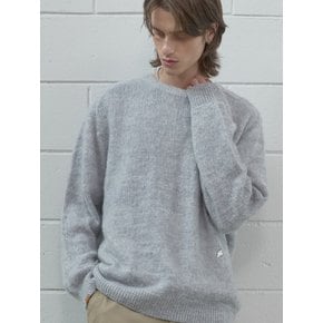 HAIRY ROUND NECK KNIT LBL