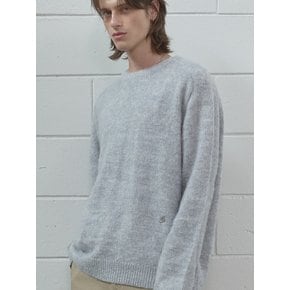 HAIRY ROUND NECK KNIT LBL