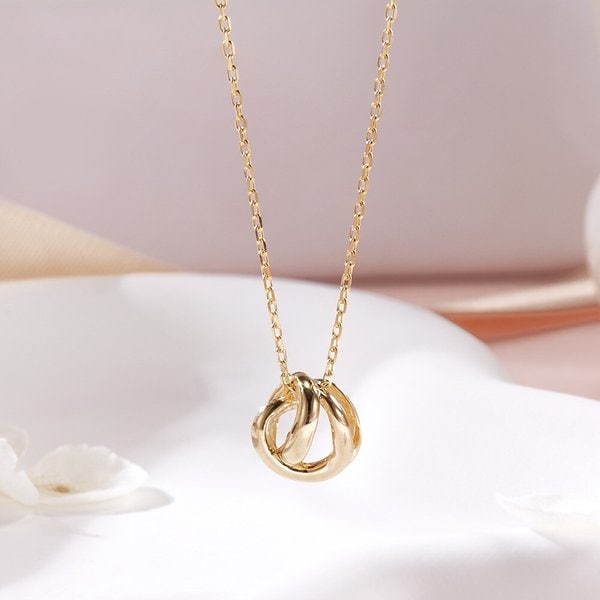 [비앤비골드] 14K 볼륨 크로스 루프 체인 목걸이 MNN42423