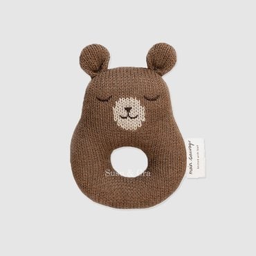 슈슈앤크라 [MAIN SAUVAGE] 테디 딸랑이(14cm) ㅡ 브라운
