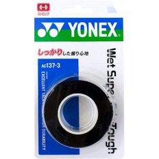 요넥스 (YONEX) 테니스 배드민턴 그립 테이프 젖은 슈퍼 그립 터프 (3 개 포함) AC1373 블랙