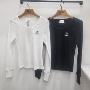 BEAR자수 골지 긴팔티셔츠 JQ2TSF034_JK