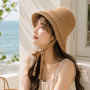 일본모자 오버라이드 페이퍼 크로셰 보닛 햇 1FCV216