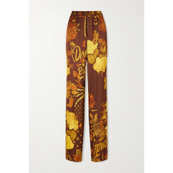 돈데 에스테반 베라네라 프린트 새틴 와이드 팬츠 46376663162977362
